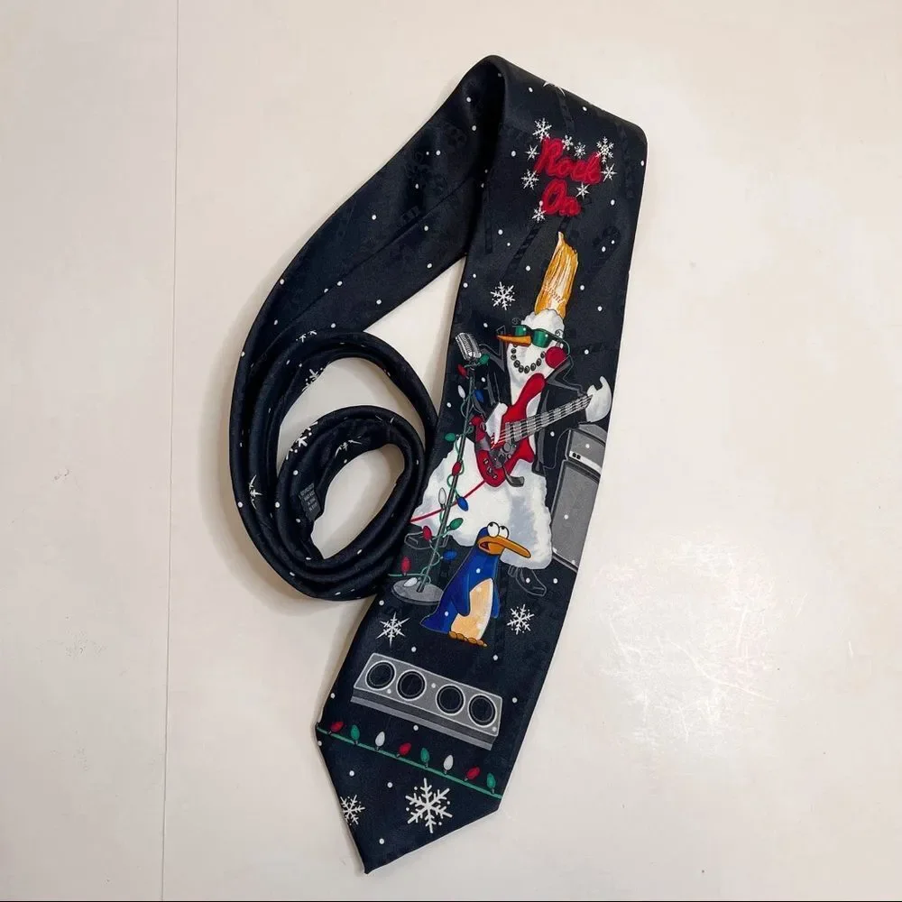 Yule‎ Tie Greetings Rocking Snowman Neck Tie